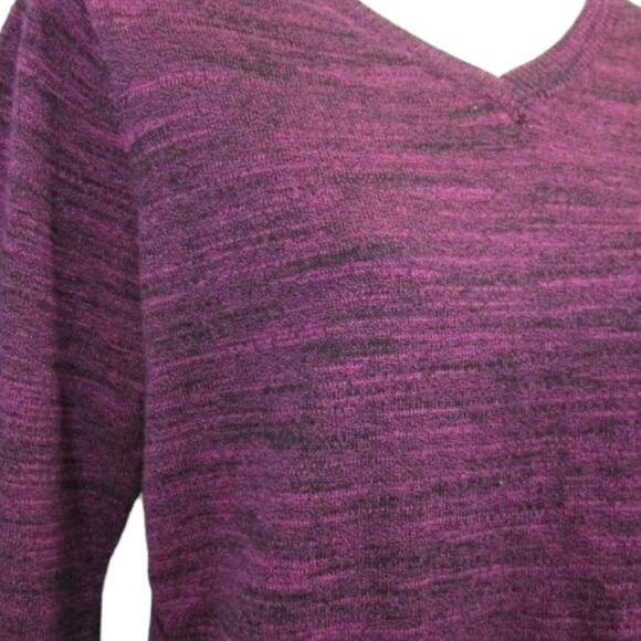 Logo Lori Goldstein Shark Bite Purple Marled Sweater Size Medium - Picture 5 of 12